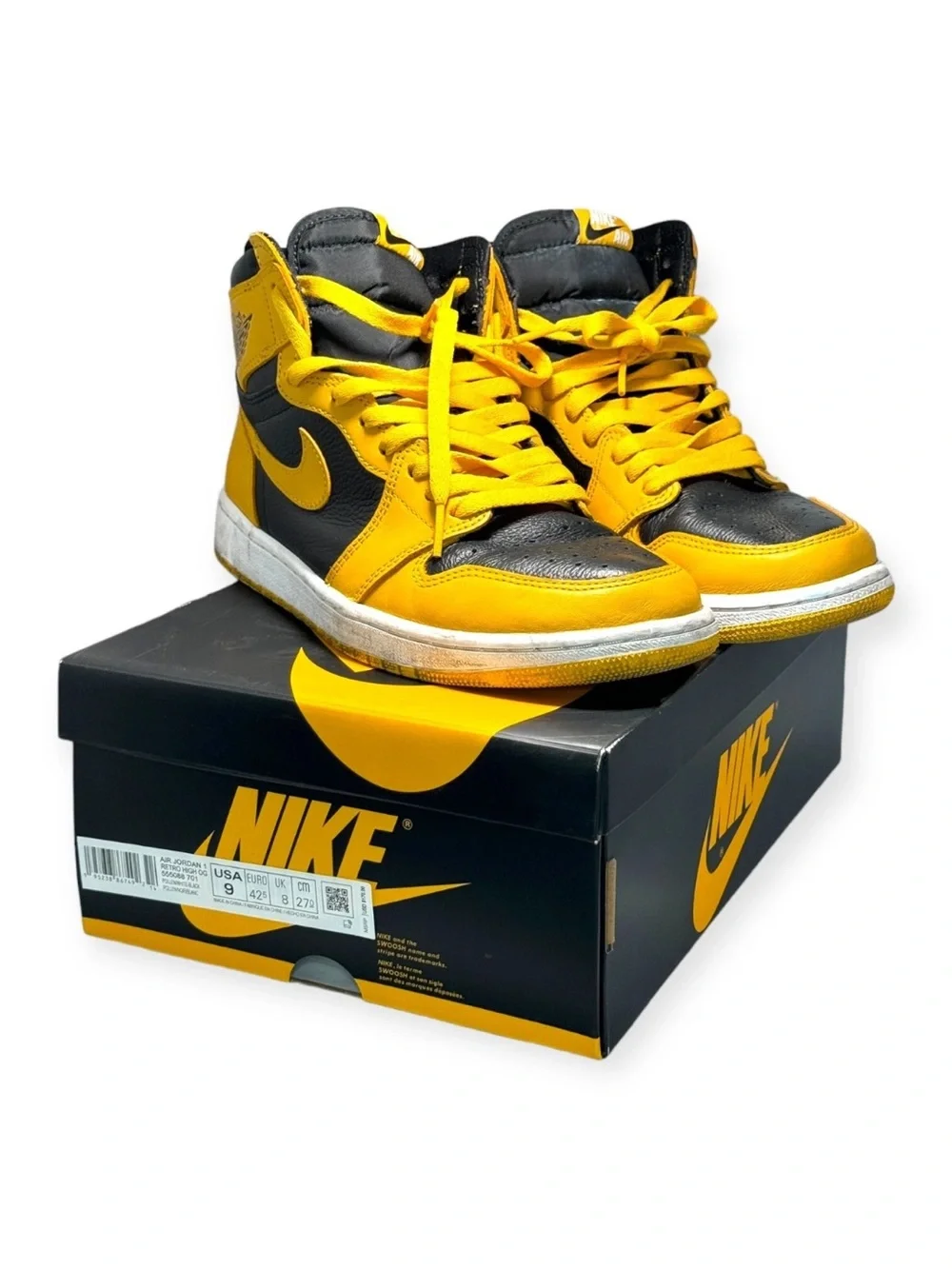 Men sneaker Nike Jordan Size 9 - Jordan 1 Retro OG High Pollen yellow black